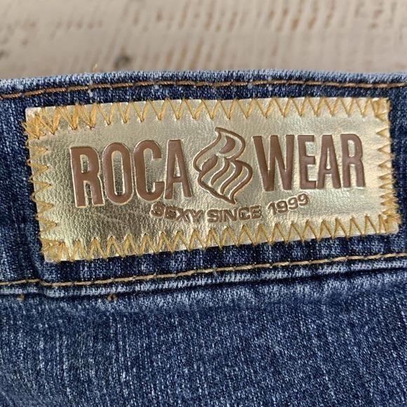 RocaWear Vintage Capri Denim Stretch Jeans 3 Y2K 90’s‎ Stretch Hip Hop Trendy - Picture 3 of 9